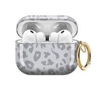ZEKICE for AirPods Pro 3 Case, Compatible with AirPods Pro 3rd Generation Case (2025), Shockproof Protective Cover with Golden Carabine (Grey Animal Leopard)