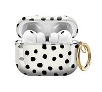 ZEKICE for AirPods Pro 3 Case, Compatible with AirPods Pro 3rd Generation Case (2025), Shockproof Protective Cover with Golden Carabine (Cute Black Polka Dot)