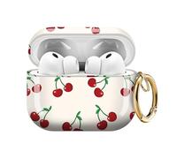 ZEKICE for AirPods Pro 3 Case, Compatible with AirPods Pro 3rd Generation Case (2025), Shockproof Protective Cover with Golden Carabine (Beige Cute Cherry)
