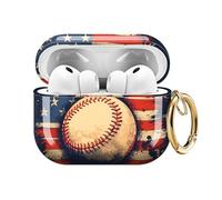 ZEKICE for AirPods Pro 3 Case, Compatible with AirPods Pro 3rd Generation Case (2025), Shockproof Protective Cover with Golden Carabine (Cute Baseball Flag)