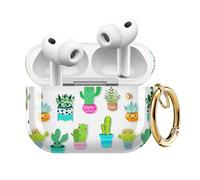 ZEKICE for AirPods Pro 3 Generation Case, Clear Flower AirPods Pro 2 Case for Women Girly Cute Soft AirPod Pro 3 Cover with Keychain Strap for AirPod Pro 3 Cover 2025 Cartoon Cactuses