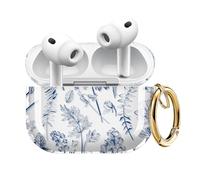 ZEKICE for AirPods Pro 3 Generation Case, Clear Flower AirPods Pro 2 Case for Women Girly Cute Soft AirPod Pro 3 Cover with Keychain Strap for AirPod Pro 3 Cover 2025 Blue Leaves