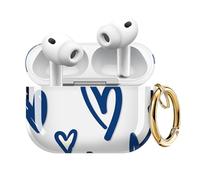 ZEKICE for AirPods Pro 3 Generation Case, Clear Flower AirPods Pro 2 Case for Women Girly Cute Soft AirPod Pro 3 Cover with Keychain Strap for AirPod Pro 3 Cover 2025 Cute Blue Heart