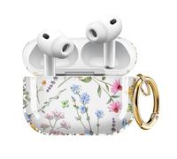 ZEKICE for AirPods Pro 3 Generation Case, Clear Flower AirPods Pro 2 Case for Women Girly Cute Soft AirPod Pro 3 Cover with Keychain Strap for AirPod Pro 3 Cover 2025 Beautiful Flowers and Plants