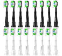Zekuavi Replacement Toothbrush Heads Compatible with AquaSonic Black Series Electric Toothbrush, 16 Pack Toothbrush Heads Fit for Black Series Pro, Vibe Series, Duo Series Pro, 8White8Black