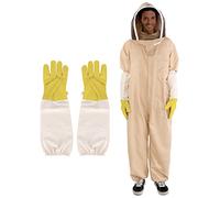 zelaby Bee Suit, Full Body Beekeeping Clothes Gloves Veil Hood Hat Protective Beekeeping Suit Jacket Beekeepers Supplies Equipment Adult(XXL)