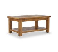 Zelah Oak 110Cm Large Rectangular Coffee Table With Shelf - By Roseland Furniture