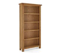 Zelah Oak 5 Tier Large Bookcase - By Roseland Furniture