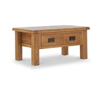 Zelah Oak 92.5Cm Large Rectangular Coffee Table With Drawer - By Roseland Furniture