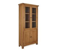 Zelah Oak Display Cabinet With Glass Doors - Fully Assembled By Roseland Furniture