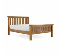 Zelah Oak Slatted 6Ft Super King Size Bed Frame With Headboard & Footboard - By Roseland Furniture