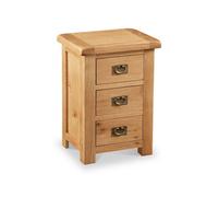 Zelah Oak Wide Bedside Table Fully Assembled - By Roseland Furniture