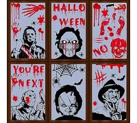 ZELAITE Halloween Window Decoration Stickers, Halloween Window Decoration, Halloween Window Decorations Static Double-Sided Print Halloween Decoration (B)