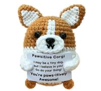 Zelaxeyi Corgi Gifts for Corgi Lovers, Positive Crochet Animals, Inspiring Mini Cute Corgis Decoration Gifts for Best Friends, Graduation Season Gift Last Day of School