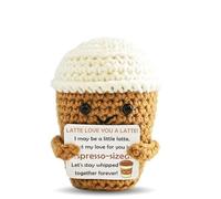 Zelaxeyi Romantic I Love You Gift,Wedding Gifts for Men and Women,Wedding Gift for Wife Husband,Birthday Gifts for Boyfriend Girlfriend,Emotional Support Handmade Knitted Latte