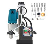 ZELCAN 1100W Mag Drill Press, Portable Magnetic Drilling Press with 40 mm Boring Diameter, Heavy Duty Magnetic Drill with 11 Drill Bits, 12000N 550 RPM Electric Drilling Machine with All-Copper Motor
