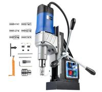 ZELCAN Mag Drill Press with 6 Drill Bits, 1550W Portable Magnetic Drill Press with 50 mm Boring Diameter, 0-580 RPM Stepless Speed & Reversible Direction, 13000N Drilling Machine for Metal Surface