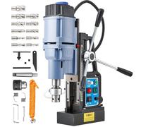 ZELCAN Mag Drill Press1550W, Portable Magnetic Drill Press with 50mm Boring Diameter and Reversible & Stepless, 13900 N 650 RPM Electric Drilling Machine with 11 Bits