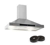 Zelda Cooker Extractor Hood 90cm Recirculation Set 620 m³ / h Activated Carbon Filter
