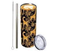 Zeleda 1Pcs Giraffe Tumbler with Lid Straw Brush 20oz Stainless Steel Vacuum Insulated Cup Travel Coffee Mug Water Bottle for Hot Cold Drinks Gift
