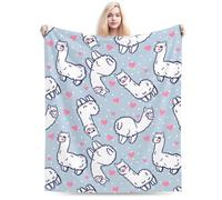 Zeleda Alpaca Blanket and Throws Fleece Blankets Alpaca Decorative for Adults and Kids Design Llama Gift Home Decorative Living Room Sofa Hug Plush Soft Bedroom Cozy Blanket 50"x60"