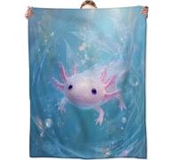 Zeleda Cute Axolotl Blanket,Ocean Gifts for Kids Teens Adults,Soft Lightweight Throw Blankets,Adorable Underwater Pink Creature Throws Home Decor,for Camping Living Room Office,60x50inch