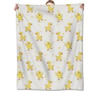 Zeleda Cute Duck Flannel Blanket, Soft Cozy Throw with Playful Farm Animal, Lightweight Blankets for All Seasons, Cartoon Star Home Sofa Bed Decor and Gifts for Kids Girls Boys, 50x60 Inch