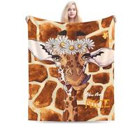 Zeleda Cute Giraffe Blankets and Throws Fleece Blankets Decorative for Girls Giraffe Lovers Gift Home Decorative Living Room Sofa Hug Plush Soft Bedding Nap Cozy Blanket 80"x60"