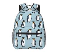 Zeleda Cute Otter Floral Backpack, Polyester Daypack, Back Pack, Backpacks, Book Packs Gifts for Women, 11.4×5.9×15.7 Inch, Penguin, Daypack Backpacks