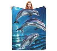 Zeleda Dolphin Fleece Blanket - Super Soft Plush Dolphin Throw for Women, Men & Kids - 60"x80" Size - Perfect for Sofa, Couch, Living Room, Bed, Camping & Travel