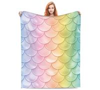 Zeleda Dragon Blanket Dragon Scale Blanket Gifts for Kids Girls Toddler Mermaid Tail Print Bedroom Decorations Rainbow Decor Soft Plush 50"x60" Travel Picnic All Season 3 4 5 6 7 8 9 10 Year Old Gifts