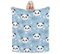 Zeleda Panda Blanket,Flannel Warm Cozy Panda Blankets Comfortable Soft Throw Blanket, for Couch Bed or Travel,Birthday Gifts for Girls Kids Adult 60"X50"(Blue)