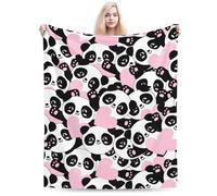 Zeleda Pink Panda Blanket,Flannel Warm Cozy Panda Blankets Comfortable Soft Throw Blanket, for Couch Bed or Travel,Birthday Gifts for Girls Kids Adult 60"X50"
