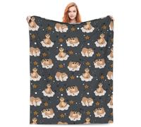 Zeleda Sloth Blanket Fleece Throw With Floral Plush Print - Soft Lightweight Gift for Adults, Women, Men, Boys, Girls - 50" x 60" for Bedroom, Travel, All Seasons