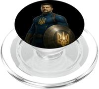 Zelensky as Super Hero Support Ukraine and Democracy Ukraine PopSockets PopGrip for MagSafe