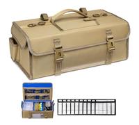 Zelgathyn Large Fishing Tackle Bag with 10Pcs DIY Clear Soft Bait Storage Pouches, 900D Waterproof Oxford Fabric Fishing Gear Organizer for Weights, Hooks, Reels, Gift for Men Father Anglers