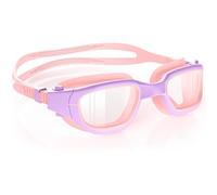 Zeligerstar Kids Swim Goggles with Free Silicone Swim Cap in Candy Dual-Tone: Leak-Proof, Anti-UV Lenses for Ages 6-14, Includes Hard Case & Bonus Swim Cap