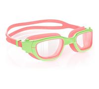 Zeligerstar Kids Swim Goggles with Free Silicone Swim Cap in Candy Dual-Tone: Leak-Proof, Anti-UV Lenses for Ages 6-14, Includes Hard Case & Bonus Swim Cap