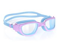 Zeligerstar Kids Swim Goggles with Free Silicone Swim Cap in Candy Dual-Tone: Leak-Proof, Anti-UV Lenses for Ages 6-14, Includes Hard Case & Bonus Swim Cap