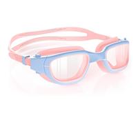 Zeligerstar Kids Swim Goggles with Free Silicone Swim Cap in Candy Dual-Tone: Leak-Proof, Anti-UV Lenses for Ages 6-14, Includes Hard Case & Bonus Swim Cap