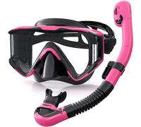 Zeligerstar Snorkel Set Adults, 3 Window Panoramic View Snorkel Mask Anti-Fog, Leak-Proof Scuba Diving Mask with Mesh Bag, Dry Top Mask and Snorkel Set for Adult and Teen