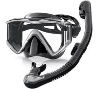 Zeligerstar Snorkel Set Adults, 3 Window Panoramic View Snorkel Mask Anti-Fog, Leak-Proof Scuba Diving Mask with Mesh Bag, Dry Top Mask and Snorkel Set for Adult and Teen