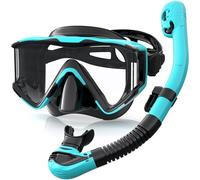 Zeligerstar Snorkel Set Adults, 3 Window Panoramic View Snorkel Mask Anti-Fog, Leak-Proof Scuba Diving Mask with Mesh Bag, Dry Top Mask and Snorkel Set for Adult and Teen