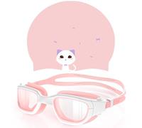 Zeligerstar Vegemono Kids Swim Goggles & Silicone Cap Set in Candy Dual-Tone: Complete Protection with Leak-proof Goggles, Anti-UV Lenses & Secure Swim Cap (Ages 6-14), Hard Case & Easy Carry