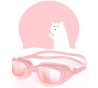 Zeligerstar Vegemono Kids Swim Goggles & Silicone Cap Set in Candy Dual-Tone: Complete Protection with Leak-proof Goggles, Anti-UV Lenses & Secure Swim Cap (Ages 6-14), Hard Case & Easy Carry