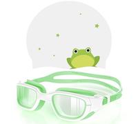 Zeligerstar Vegemono Kids Swim Goggles & Silicone Cap Set in Candy Dual-Tone: Complete Protection with Leak-proof Goggles, Anti-UV Lenses & Secure Swim Cap (Ages 6-14), Hard Case & Easy Carry