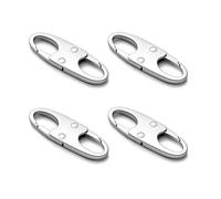 Zelin Anti Theft Zipper Clips Double Opening, 4Pcs Zinc Alloy Zipper Pull Replacement for Travel, Commuting and Camping (Frost Silver)