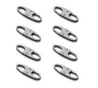 zelin Anti Theft Zipper Clips Double Opening Small Carabiner Clips, 8Pcs Elegant Zinc Alloy Zipper Pull Replacement for Travel, Commuting and Camping (Space Grey)
