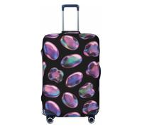 Zelinge Cartoon Elastic Luggage Cover Travel Suitcase Cover Scratch-Resistant Covers, Holographic Blob Pattern, for 22-24 Inch Luggages M