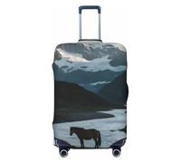 Zelinge Cartoon Travel Luggage Cover Travel Suitcase Protector Anti Scratch Covers, River And Horse, for 25-28 Inch Luggages L